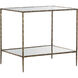 Emine 30 X 26.5 inch Clear / Antique Brass Night Stand